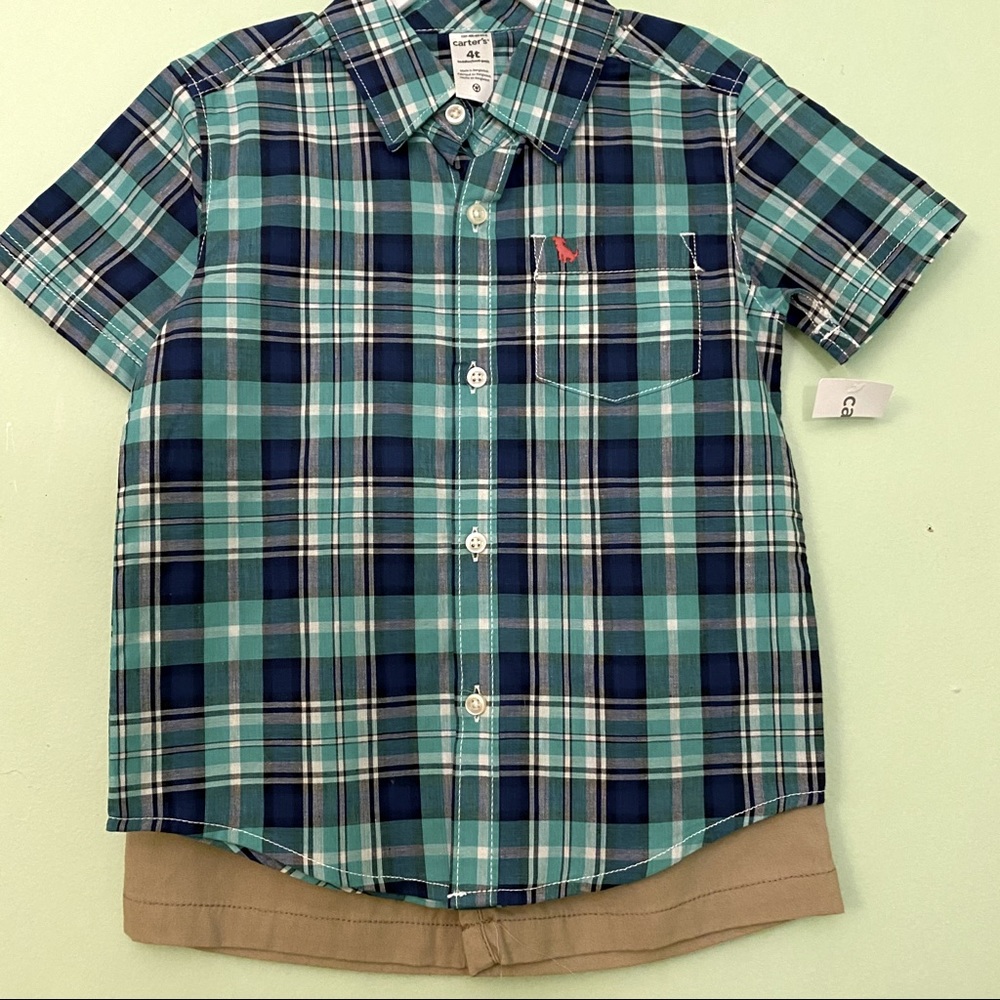 NWT Carters Button Down Shirt and Shorts